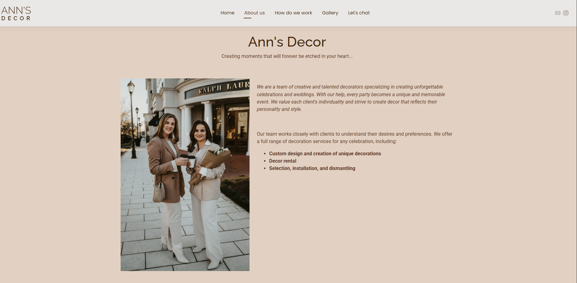 Ann's Decor - homepage
