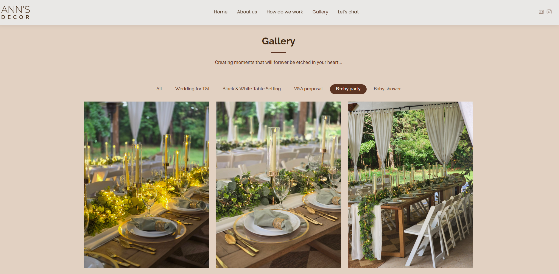 Ann's Decor - services page